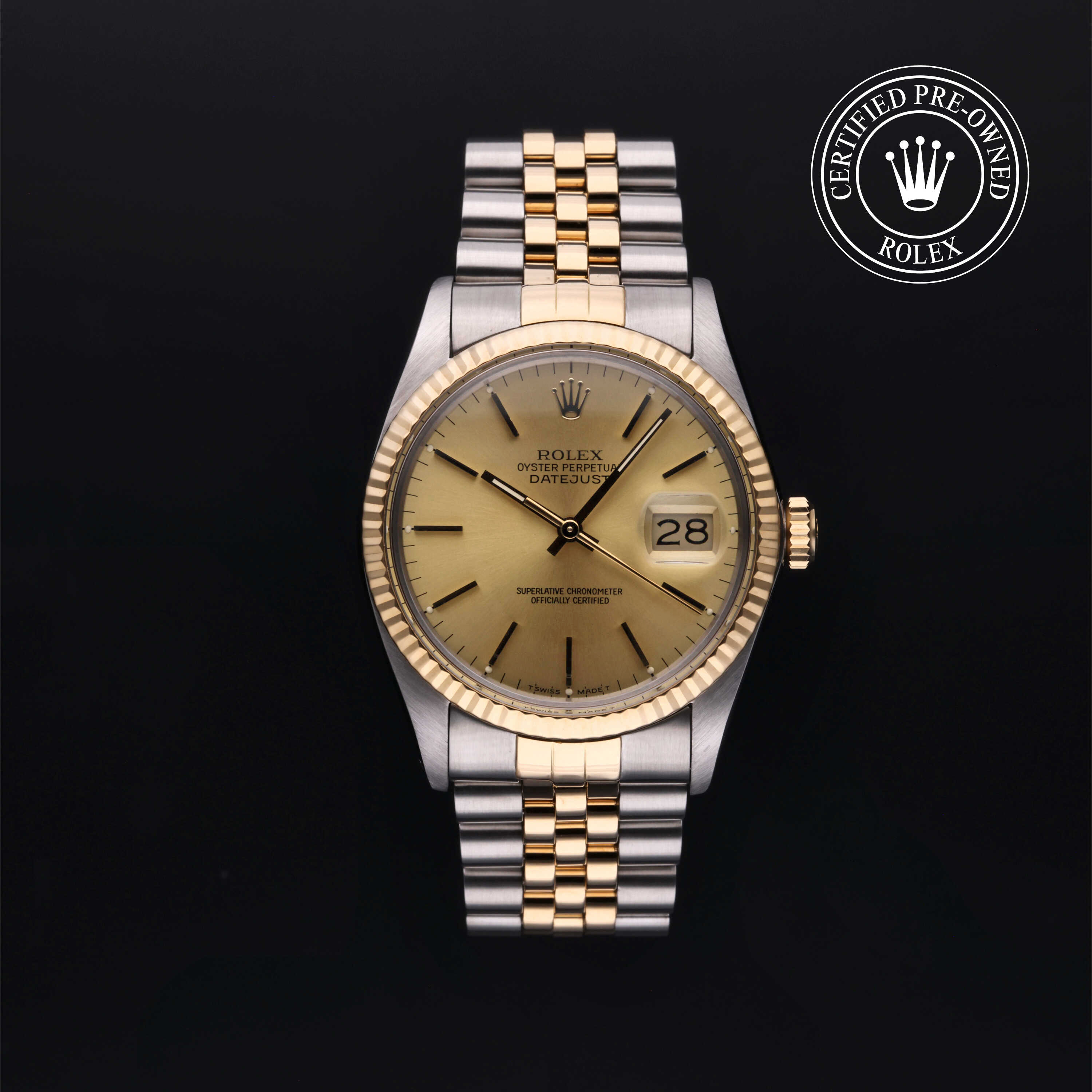 Rolex Certified Pre-Owned Oyster Perpetual Datejust 36 Yellow Rolesor Bracelet  Watch