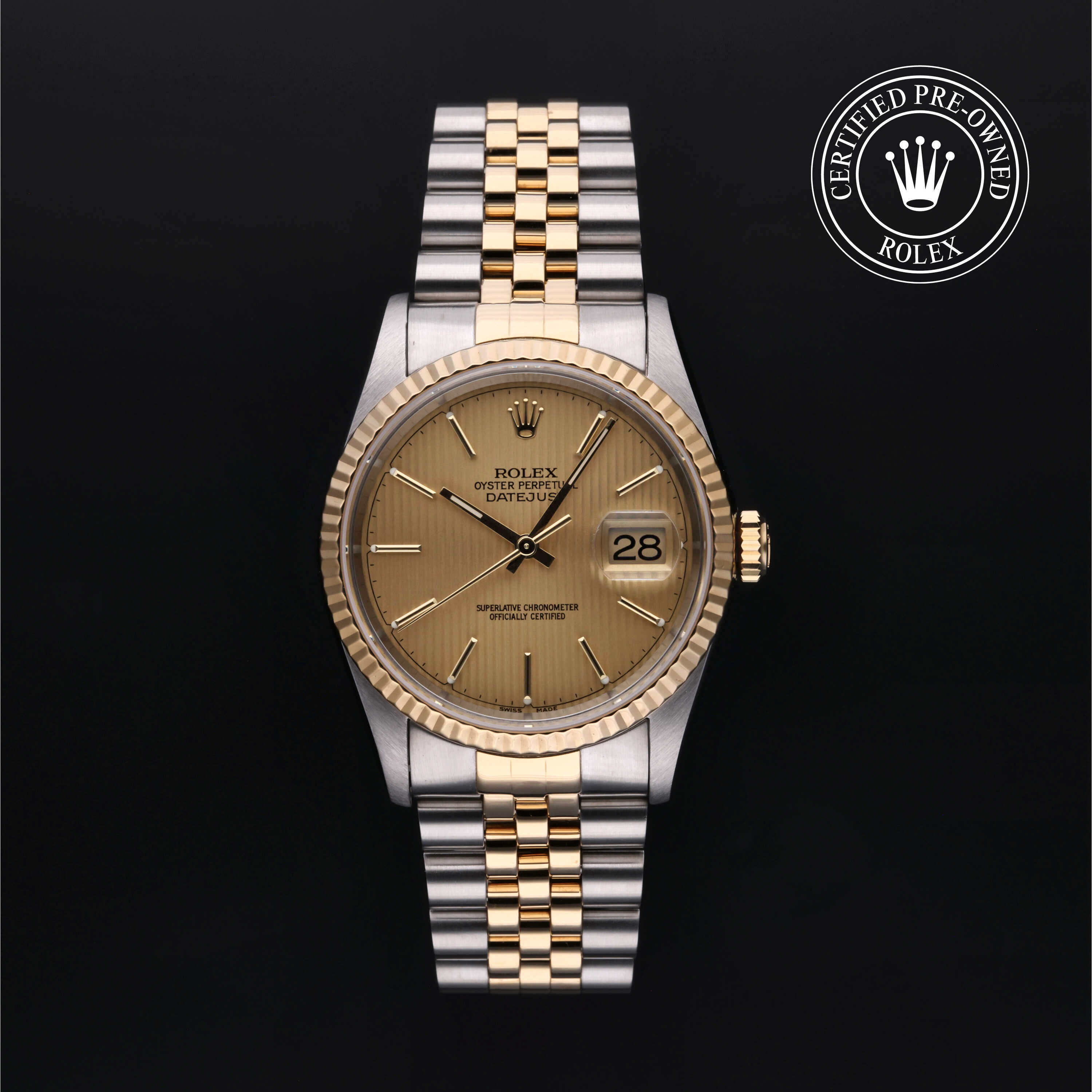 Rolex Certified Pre-Owned Oyster Perpetual Datejust 36 Yellow Rolesor Bracelet  Watch