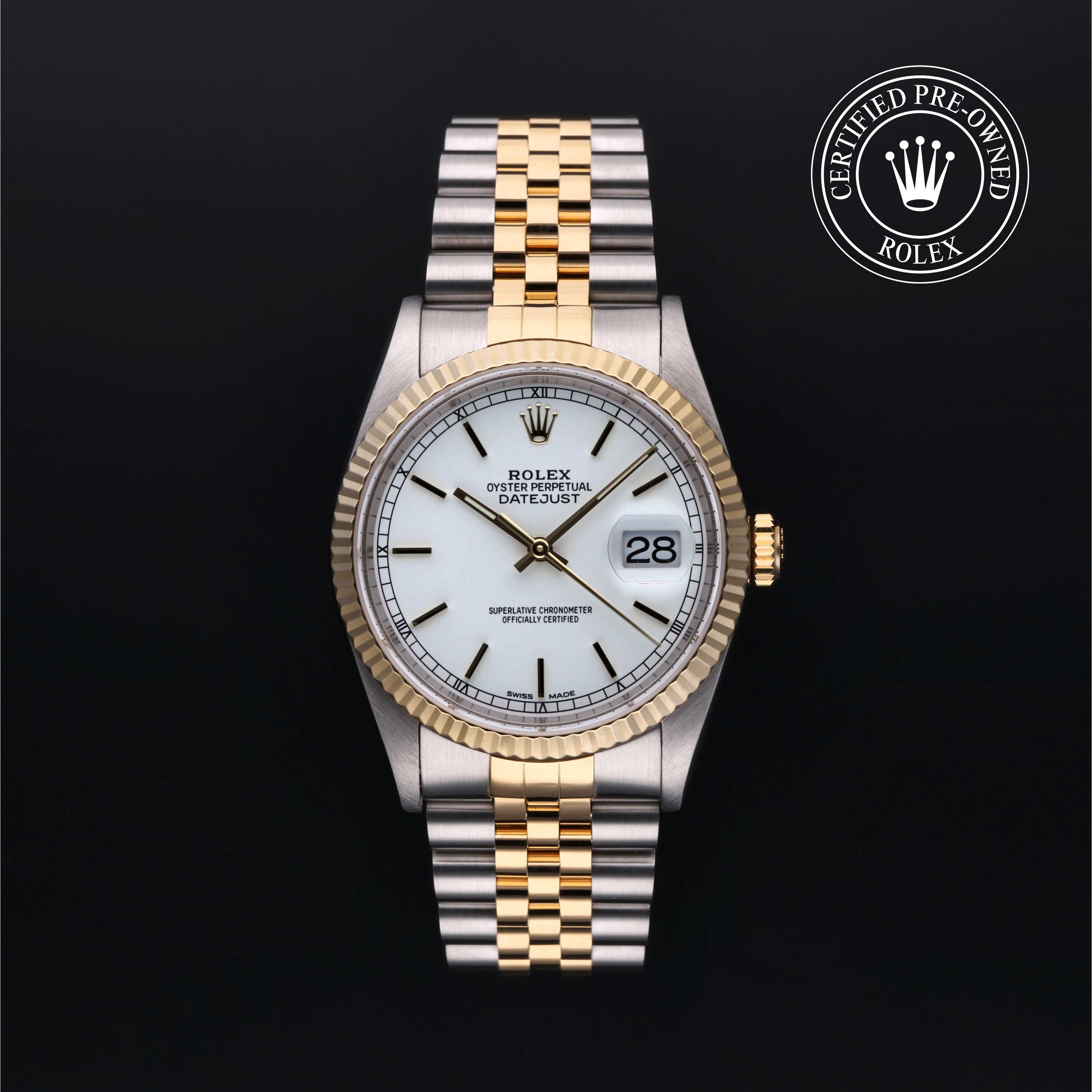 Rolex Certified Pre-Owned Oyster Perpetual Datejust 36 White Dial Watch - M16233-0027