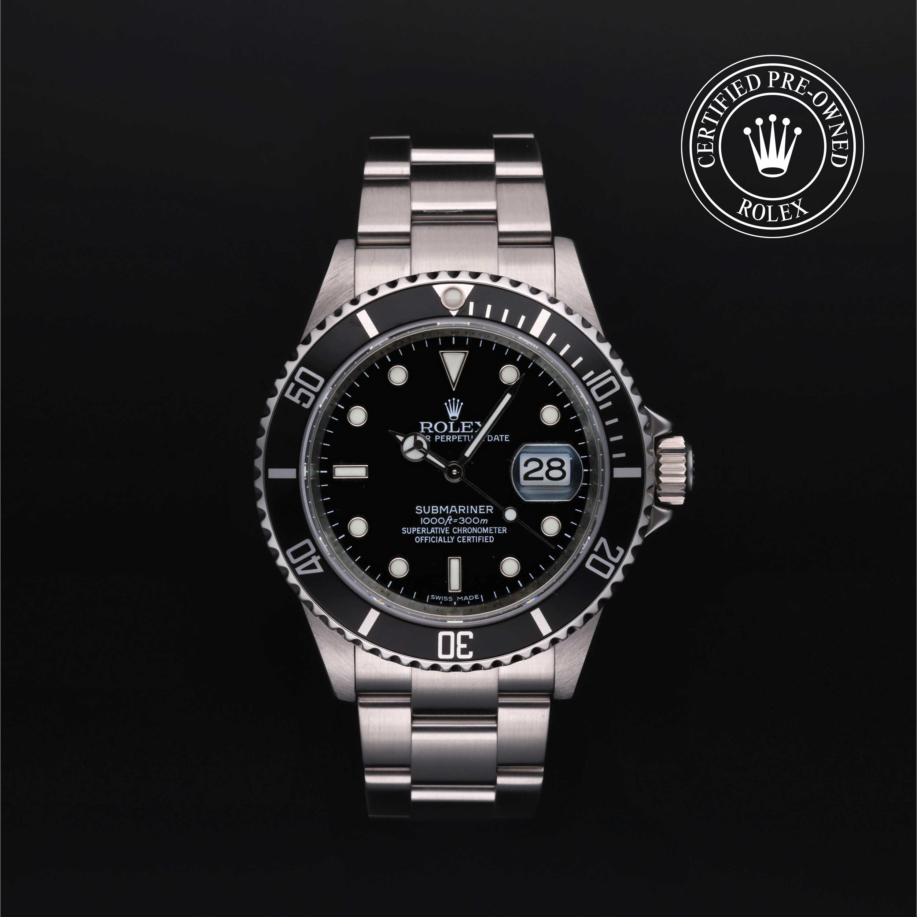 Rolex Certified Pre-Owned Oyster Perpetual Submariner Date Black Dial Watch - M16610-0007