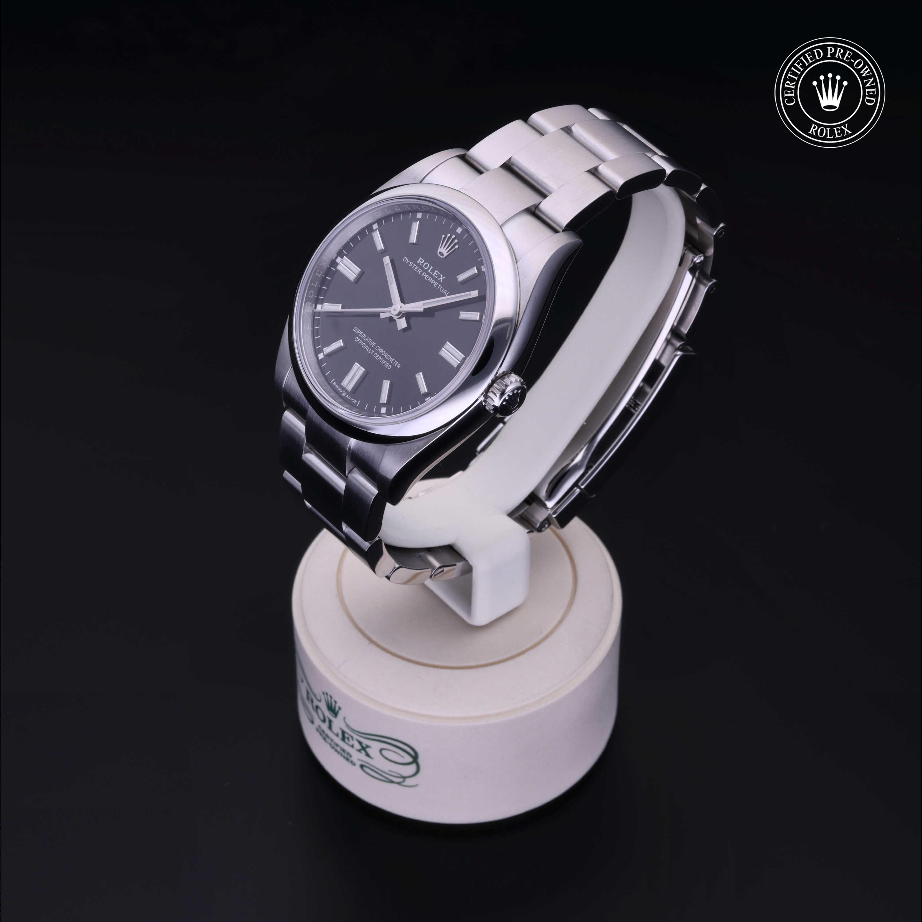 Rolex Certified Pre-Owned Oyster Perpetual 36 Bright Black Dial Watch - M126000-0002 - Image 3