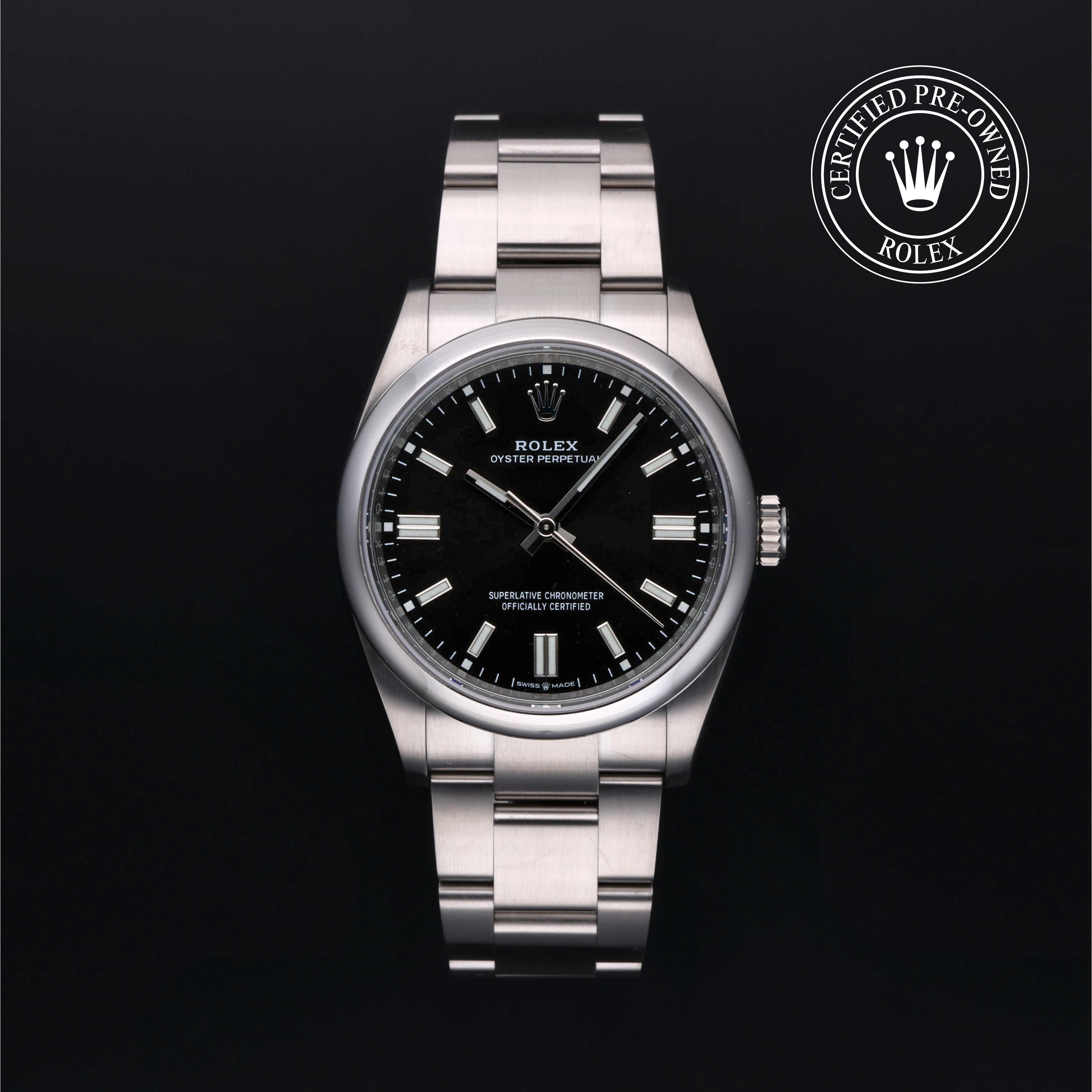 Rolex Certified Pre-Owned Oyster Perpetual 36 Bright Black Dial Watch - M126000-0002