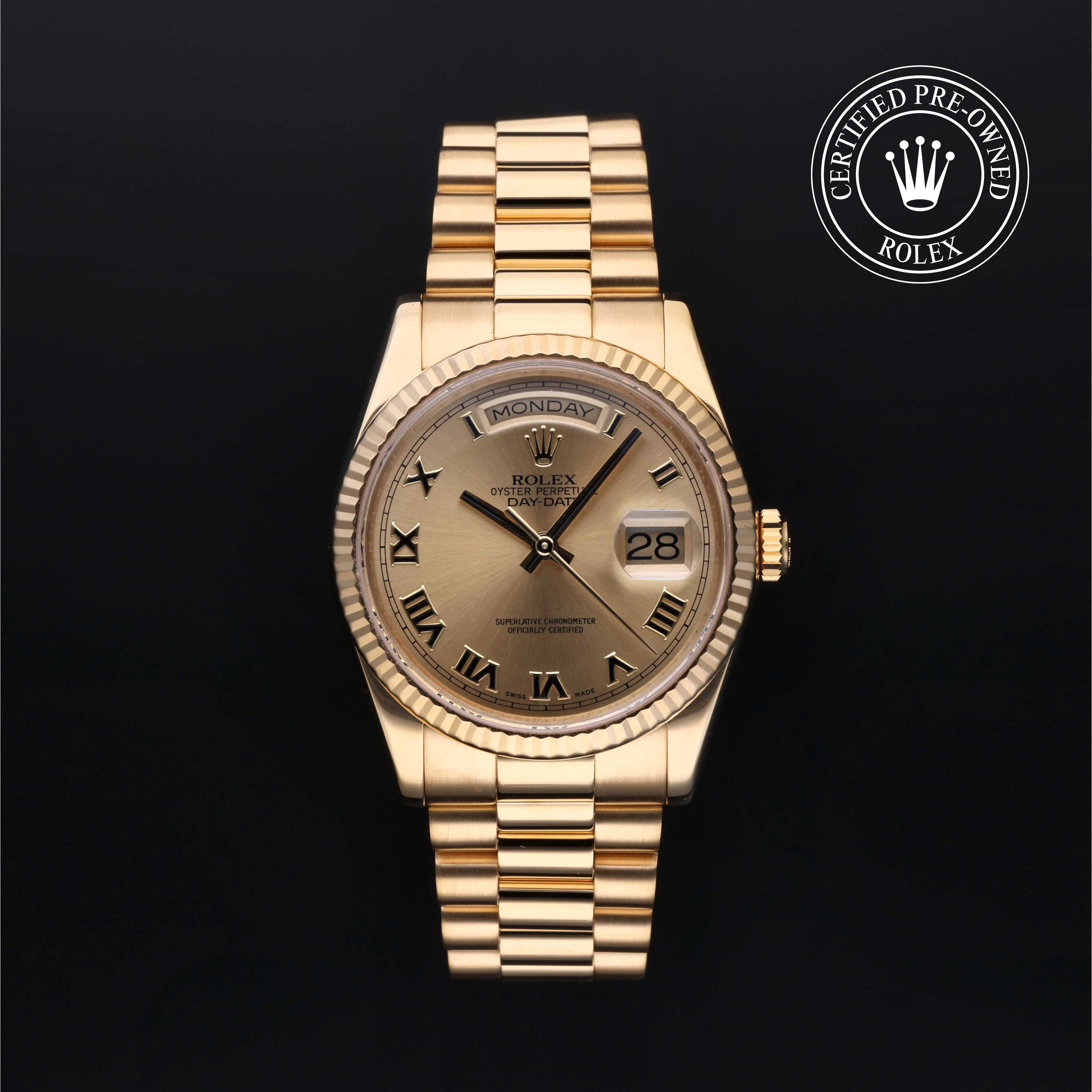 Rolex Certified Pre-Owned Day-Date 36 Champagne Dial Watch - M118238-0108