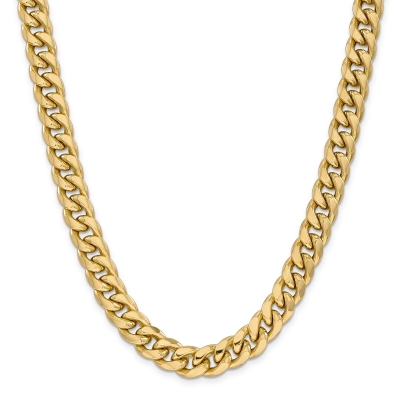 Miami Cuban 10k Yellow Gold Chain Necklace 11mm