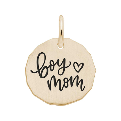 10k Yellow Gold Boy Mom Flat Charm