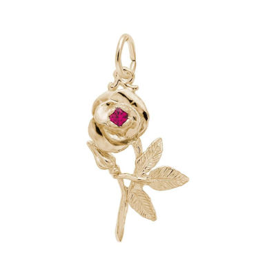 10k Yellow Gold Rose 3D Charm