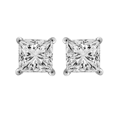 1 1/4ctw Princess Diamond Solitaire White Gold Stud Earrings - Heritage Collection