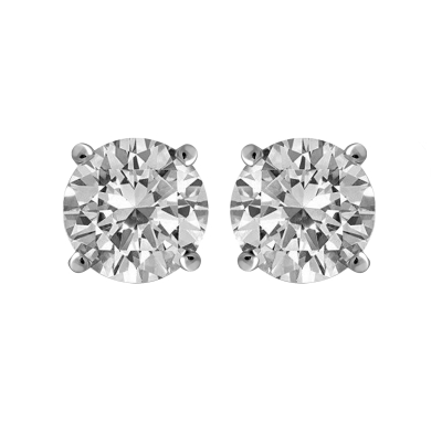 1 1/4ctw Round Diamond Solitaire White Gold Stud Earrings - Heritage Collection