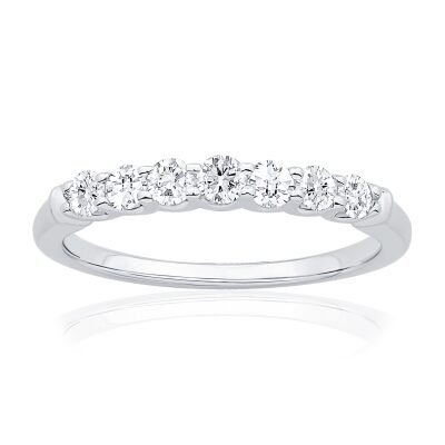 1/2ctw Diamond White Gold Wedding Band - Embrace Collection