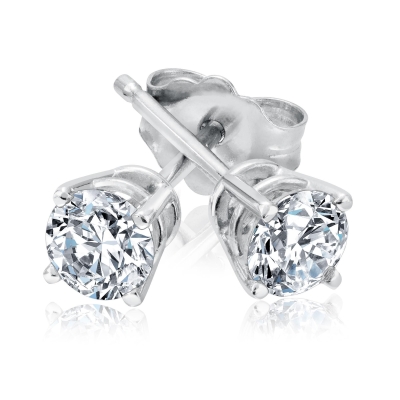 1/2ctw Round Diamond Solitaire White Gold Stud Earrings - Heritage Collection