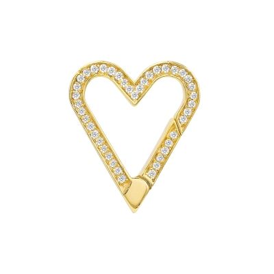 1/5ctw Diamond Yellow Gold Heart Push Lock