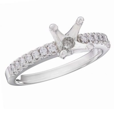 1/5ctw Round Diamond White Gold Engagement Ring Setting - Design Collection