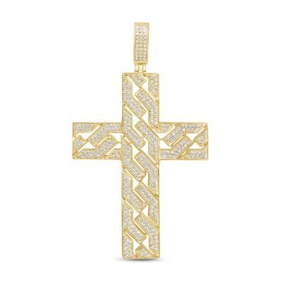 1ctw Diamond Yellow Gold Cross Pendant
