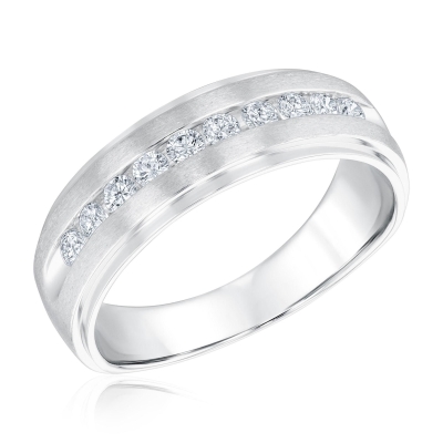 1/2ctw Diamond Men's White Gold Ring