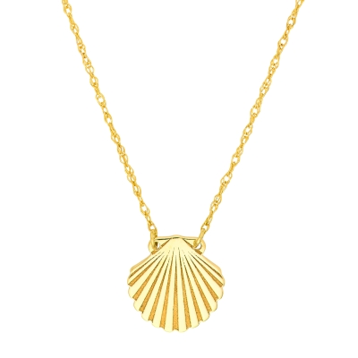 Yellow Gold Seashell Necklace