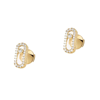 Messika Move Uno 1/5ctw Diamond Yellow Gold Earrings