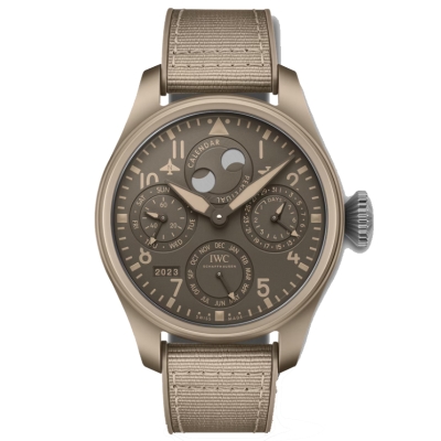 IWC Big Pilot Perpetual Calendar Mojave Desert Top Gun Edition Brown Dial Beige Rubber Strap Watch 46mm - IW503004