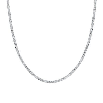 2 7/8ctw Round Diamond White Gold Tennis Necklace | 20 Inches