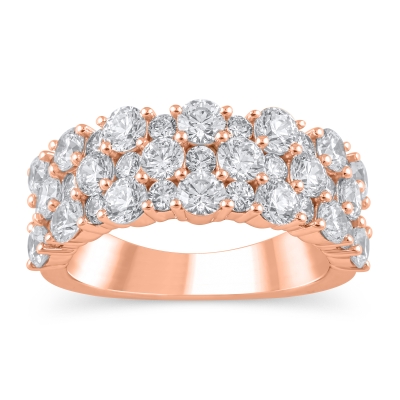 3ctw Round Diamond Multi-Row Rose Gold Anniversary Band - Embrace Collection