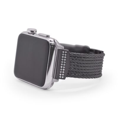 ALOR iALOR™ 1/3ctw Diamond Cable 8-Row Black Apple Watch® Strap - 38-42mm - APL-52-0008-10
