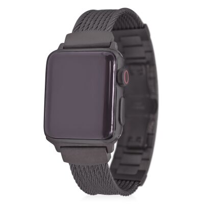 ALOR iALOR™ 8-Row Black Cable Stainless Steel Apple Watch® Strap | 38-42mm | APL-52-0008-00