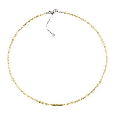 BELLARRI Rose Gold/Yellow Gold Reversible Solid Omega Chain Necklace | 2mm | 15-17 Inches