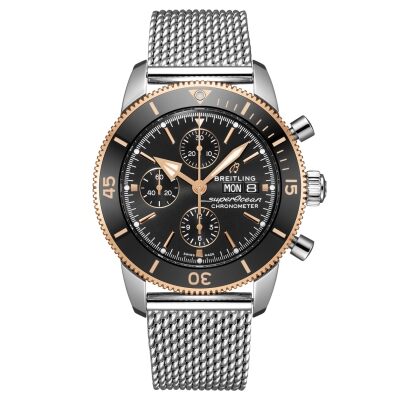 Breitling Superocean Heritage Chronograph 44 Steel and Gold Mesh Bracelet Watch 44mm - U13313121B1A1