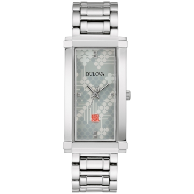 Bulova Frank Loyd Wright Pattern #106 Stainless Steel Bracelet Watch | 24.6mm | 96L286