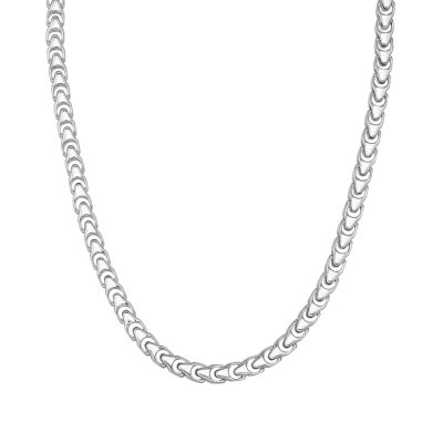 Bulova Marc Anthony Link Rhodium-Plated Sterling Silver Necklace 8mm