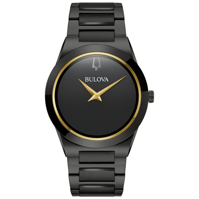 Bulova Millennia Black Dial Black Ion-Plated Stainless Steel Bracelet 41mm - 98A313