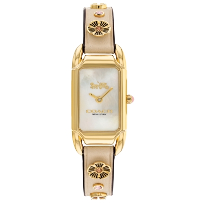 COACH Cadie Mother-of-Pearl Dial Ivory Charm Leather Strap Watch 17.5mm x 28.5mm - 14504115