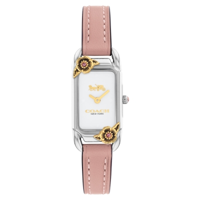 COACH Cadie Pink Leather Strap Watch 17.5mmX28.5mm - 14504037