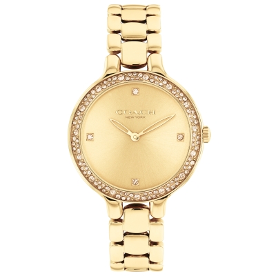 COACH Chelsea Crystal Accent Gold-Tone Ion-Plated Stainless Steel Watch 32mm - 14504125