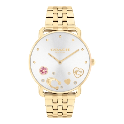 COACH Elliot Crystal Accent and Gold-Tone Bracelet Watch 36mm - 14504349