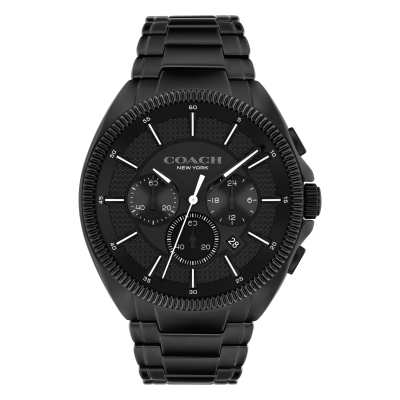 COACH Jackson Black Dial and Black Ion-Plated Bracelet Watch 45mm - 14602681