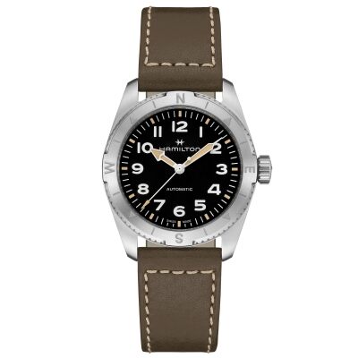Hamilton Khaki Field Expedition Auto Black Dial Green Leather Strap Watch | 37mm | H70225830
