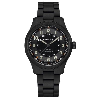 Hamilton Khaki Field Titanium Auto Black Dial And Black Titanium Bracelet Watch 42mm - H70665130