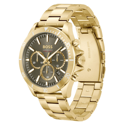 Hugo Boss Troper Chronograph Gold-Tone Bracelet Watch | 45mm | 1514059