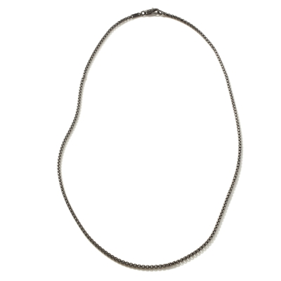 John Hardy Black Rhodium-Plated Sterling Silver Box Chain Necklace | 2.7mm