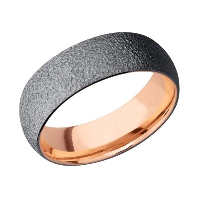 Lashbrook Tantalum and Rose Gold Sleeve Comfort Fit Band, 7mm