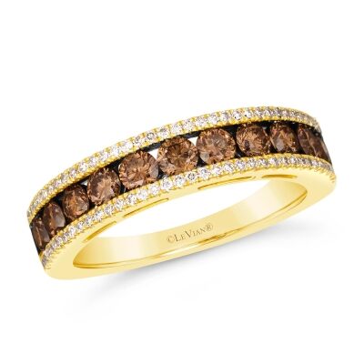 Le Vian® 1 1/8ctw Chocolate Diamonds® and Vanilla Diamonds™ 14k Honey Gold™ Ring