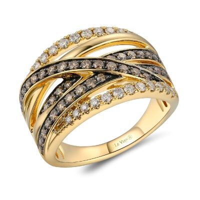 Le Vian® 1ctw Chocolate Diamonds® and Nude Diamonds™ 14k Honey Gold™ Ring