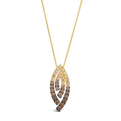 Le Vian® 1ctw Chocolate Ombré Diamonds® 14k Honey Gold™ Pendant Necklace