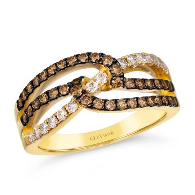 Le Vian® 3/4ctw Chocolate Diamonds® and Nude Diamonds™ 14k Honey Gold™ Ring
