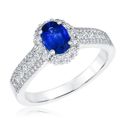 Le Vian Couture® Cornflower Sapphire™ and 3/4ctw Vanilla Diamonds® Platinum Ring