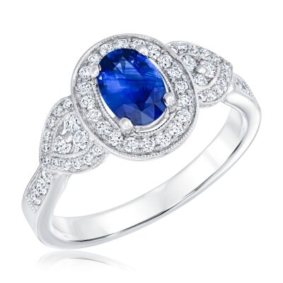 Le Vian Couture® Cornflower Sapphire™ and 3/8ctw Vanilla Diamonds® Platinum Ring