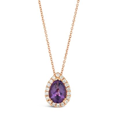 Le Vian® Grape Amethyst™ and 1/3ctw Nude Diamonds™ 14k Strawberry Gold® Pendant Necklace