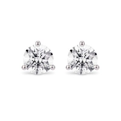 Lightbox 2ctw Round Lab Grown Diamond White Gold Solitaire Stud Earrings