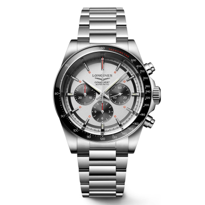 Longines Conquest Silver Dial Stainless Steel Bracelet Watch 42mm - L38354726