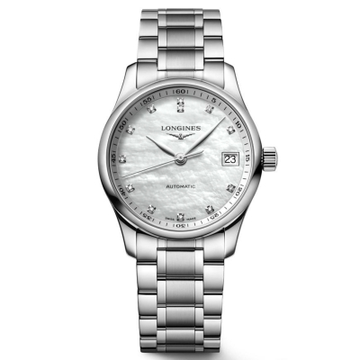 Longines Master Collection Mother-of-Pearl Diamond Accented Dial Stainless Steel Bracelet Watch | 34mm | L23574876